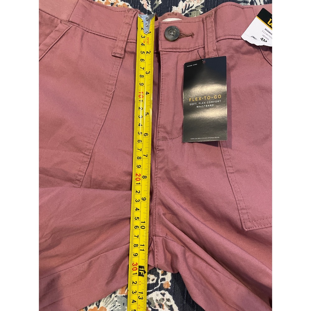 Lee Ultra Lux Comfort Bermuda Shorts Henna Pink Flex-To-Go 4M 9" Inseam New - Picture 11 of 15